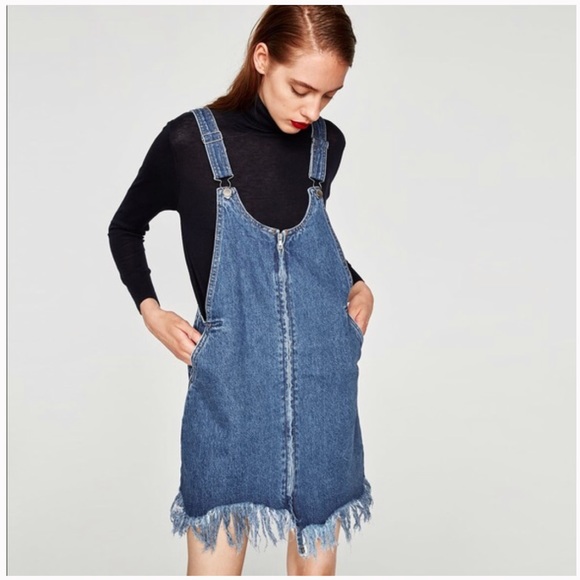 overall dress with zipper
